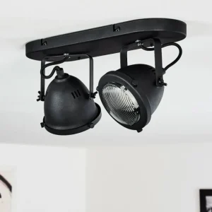 hofstein Plafonnier Glostrup Noir, 2 lumières* Lampes En Verre