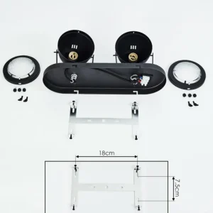hofstein Plafonnier Glostrup Noir, 2 lumières* Lampes En Verre