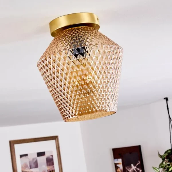 hofstein Plafonnier Gombua Laiton, 1 lumière* Lampes En Verre