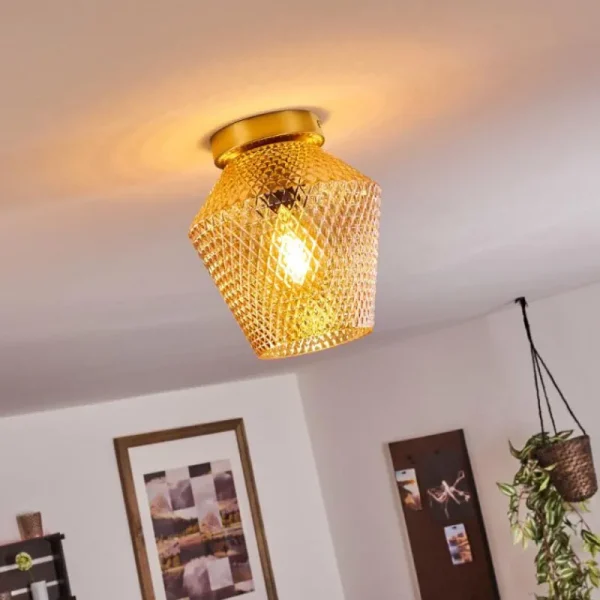 hofstein Plafonnier Gombua Laiton, 1 lumière* Lampes En Verre