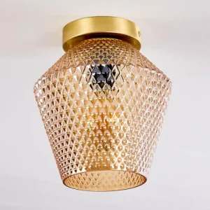 hofstein Plafonnier Gombua Laiton, 1 lumière* Lampes En Verre