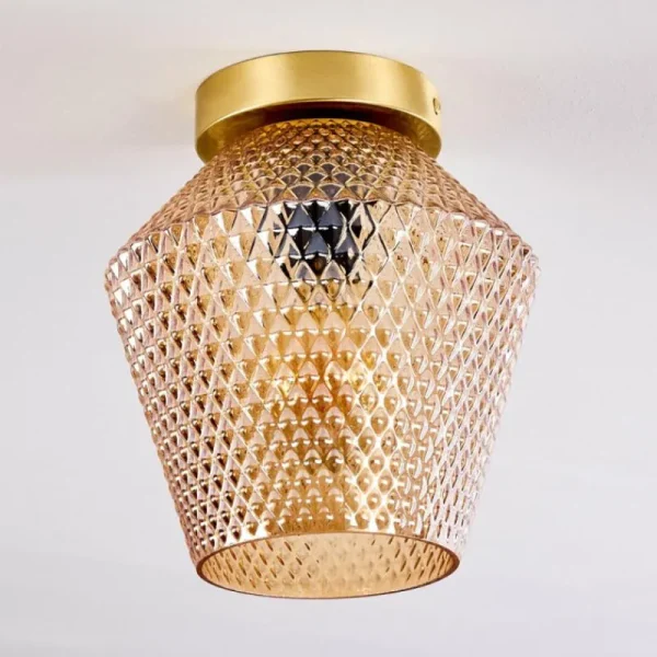 hofstein Plafonnier Gombua Laiton, 1 lumière* Lampes En Verre