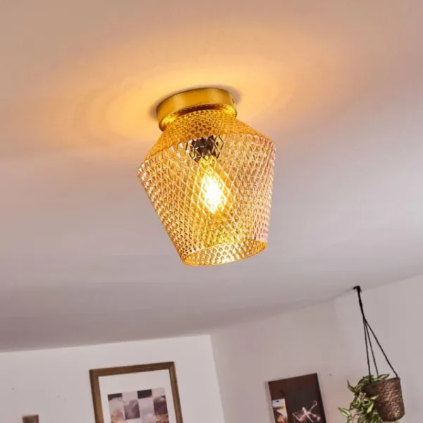 hofstein Plafonnier Gombua Laiton, 1 lumière* Lampes En Verre