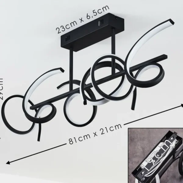 hofstein Plafonnier Gora LED Noir, 3 lumières* Lampes Modernes