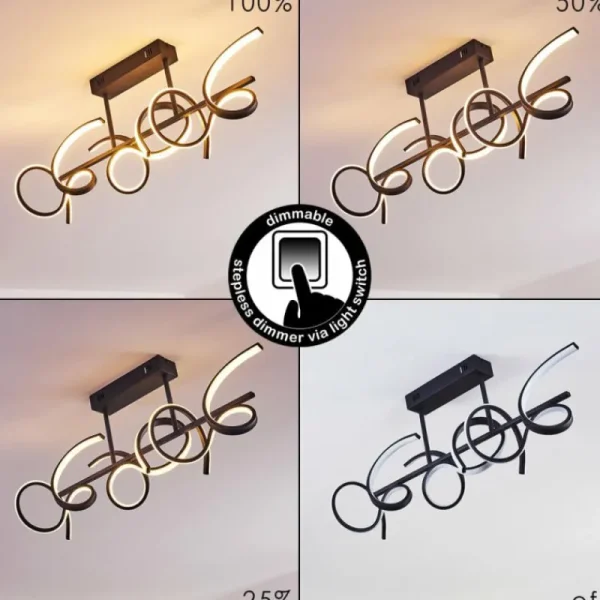 hofstein Plafonnier Gora LED Noir, 3 lumières* Lampes Modernes