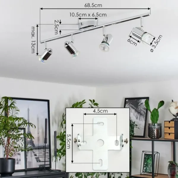 hofstein Plafonnier Grafberg Chrome, 4 lumières* Lampes Modernes