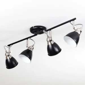hofstein Plafonnier Gralingen Nickel mat, Noir, 4 lumières* Lampes Modernes
