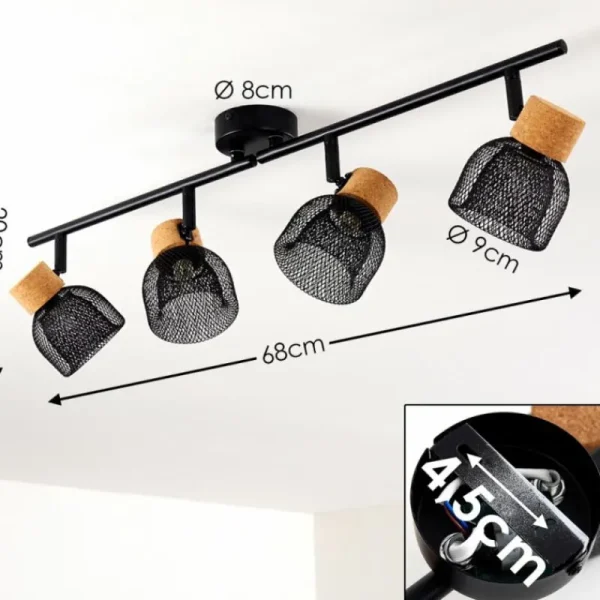hofstein Plafonnier Grongroft Brun, Noir, 4 lumières* Lampes Modernes