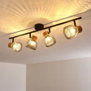 hofstein Plafonnier Grongroft Brun, Noir, 4 lumières* Lampes Modernes