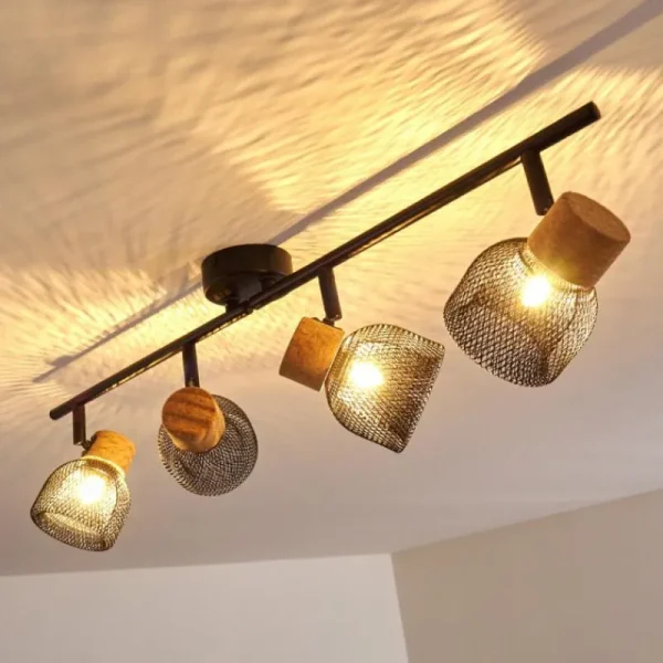 hofstein Plafonnier Grongroft Brun, Noir, 4 lumières* Lampes Modernes