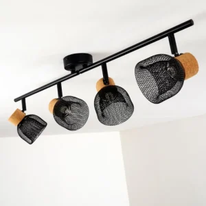 hofstein Plafonnier Grongroft Brun, Noir, 4 lumières* Lampes Modernes