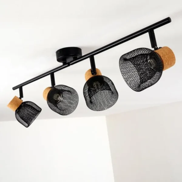 hofstein Plafonnier Grongroft Brun, Noir, 4 lumières* Lampes Modernes