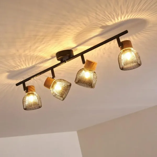 hofstein Plafonnier Grongroft Brun, Noir, 4 lumières* Lampes Modernes
