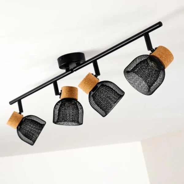 hofstein Plafonnier Grongroft Brun, Noir, 4 lumières* Lampes Modernes