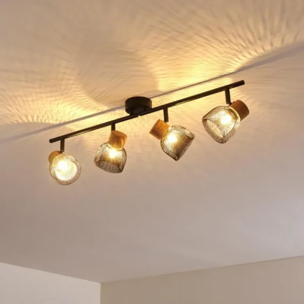 hofstein Plafonnier Grongroft Brun, Noir, 4 lumières* Lampes Modernes