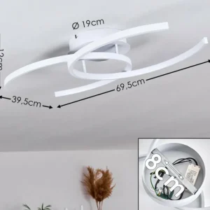 hofstein Plafonnier Guinea LED Blanc, 2 lumières* Lampes Modernes