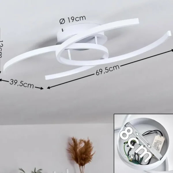 hofstein Plafonnier Guinea LED Blanc, 2 lumières* Lampes Modernes