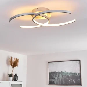 hofstein Plafonnier Guinea LED Titane, 2 lumières* Lampes Modernes