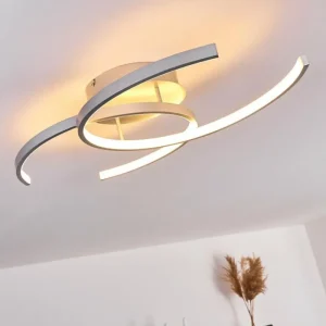 hofstein Plafonnier Guinea LED Titane, 2 lumières* Lampes Modernes