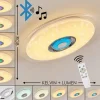 hofstein Plafonnier Haderup LED Chrome, Blanc, 1 lumière, Télécommandes, Changeur de couleurs* Lampes Modernes