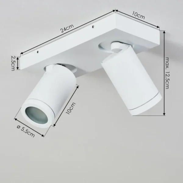 hofstein Plafonnier Hakamken Blanc, 2 lumières* Lampes En Verre