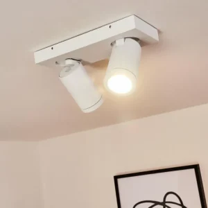 hofstein Plafonnier Hakamken Blanc, 2 lumières* Lampes En Verre