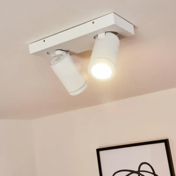hofstein Plafonnier Hakamken Blanc, 2 lumières* Lampes En Verre