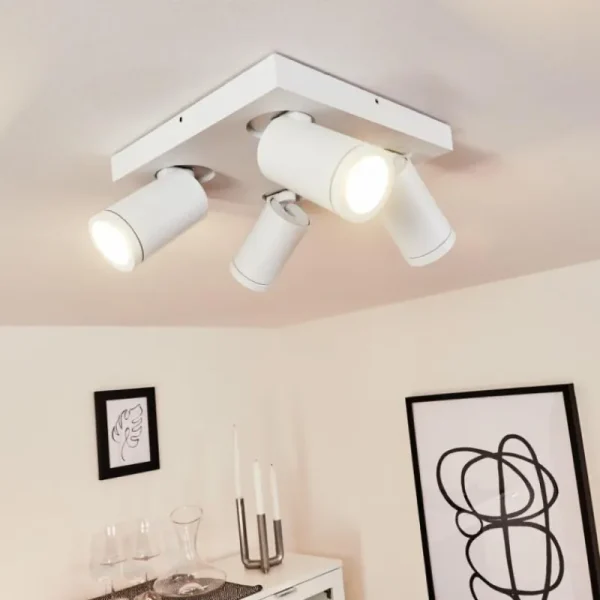 hofstein Plafonnier Hakamken Blanc, 4 lumières* Lampes En Verre