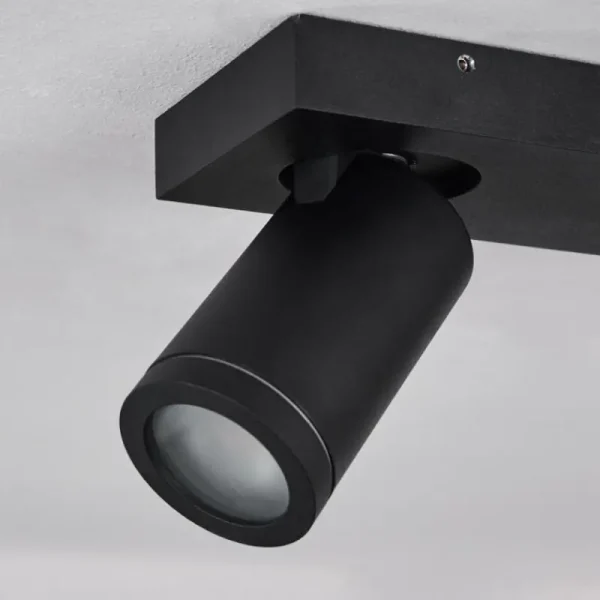 hofstein Plafonnier Hakamken LED Noir, 2 lumières* Lampes En Verre