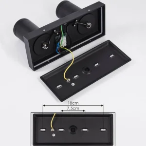 hofstein Plafonnier Hakamken LED Noir, 2 lumières* Lampes En Verre