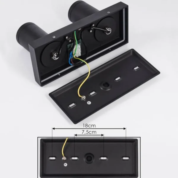 hofstein Plafonnier Hakamken LED Noir, 2 lumières* Lampes En Verre