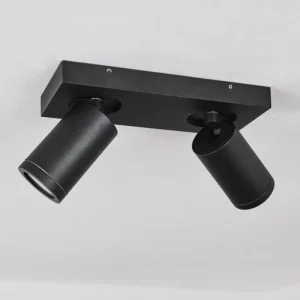 hofstein Plafonnier Hakamken LED Noir, 2 lumières* Lampes En Verre