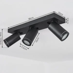 hofstein Plafonnier Hakamken Noir, 3 lumières* Lampes En Verre
