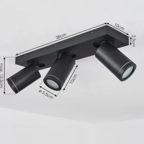 hofstein Plafonnier Hakamken Noir, 3 lumières* Lampes En Verre
