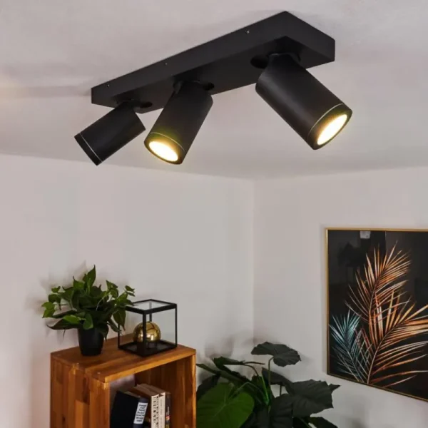 hofstein Plafonnier Hakamken Noir, 3 lumières* Lampes En Verre