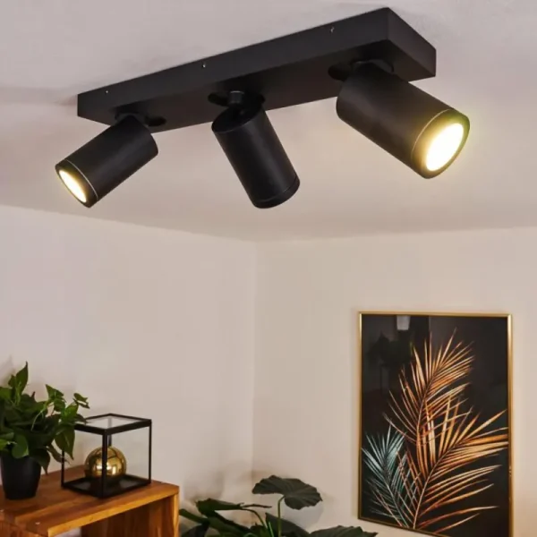 hofstein Plafonnier Hakamken Noir, 3 lumières* Lampes En Verre