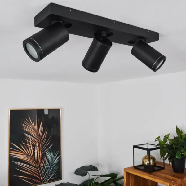 hofstein Plafonnier Hakamken Noir, 3 lumières* Lampes En Verre