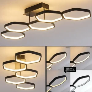 hofstein Plafonnier Halmstad LED Noir, 1 lumière* Lampes Modernes