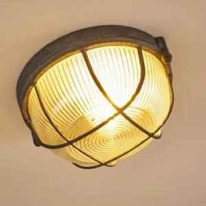 hofstein Plafonnier Hanalei Gris, 1 lumière* Lampes En Verre
