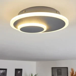 hofstein Plafonnier Harea LED Gris, 1 lumière* Lampes Modernes