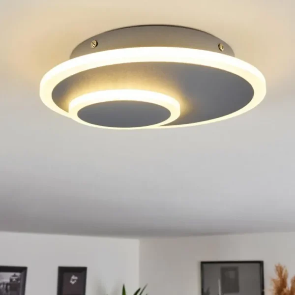 hofstein Plafonnier Harea LED Gris, 1 lumière* Lampes Modernes