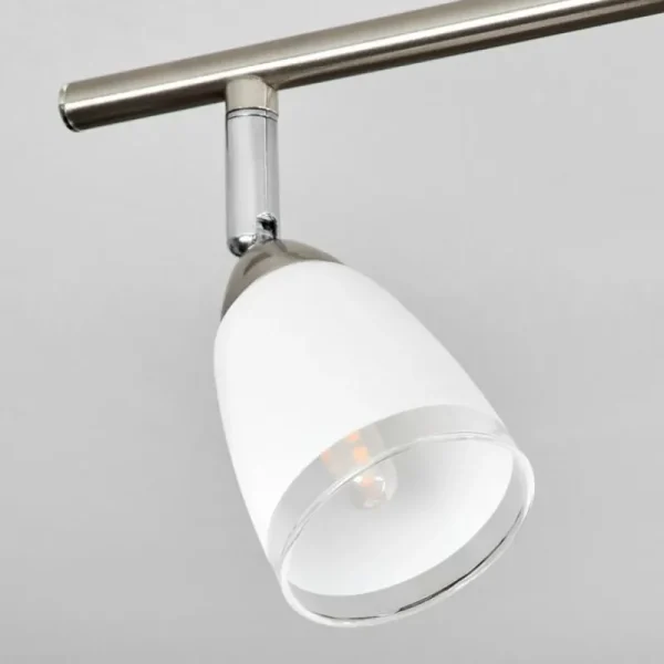 hofstein Plafonnier Holualoa LED Nickel mat, 4 lumières* Lampes En Verre