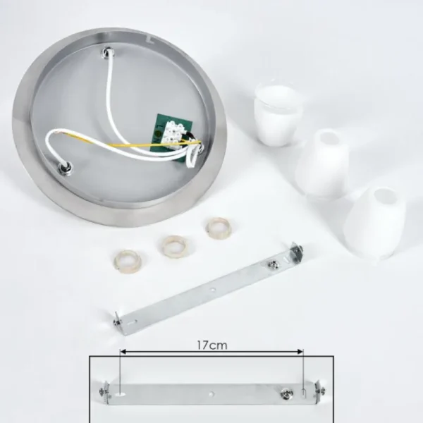 hofstein Plafonnier Holualoa LED Nickel mat, 3 lumières* Lampes En Verre