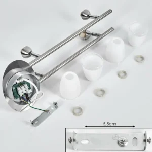hofstein Plafonnier Holualoa LED Nickel mat, 4 lumières* Lampes En Verre