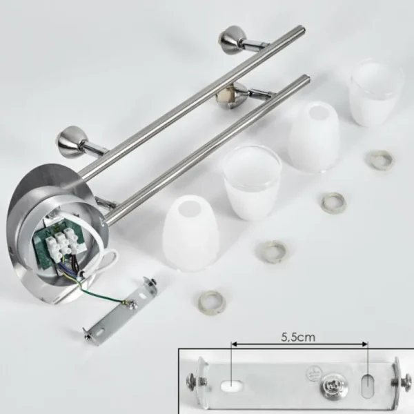 hofstein Plafonnier Holualoa LED Nickel mat, 4 lumières* Lampes En Verre