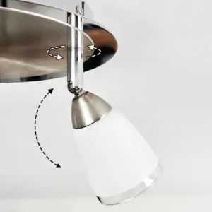hofstein Plafonnier Holualoa LED Nickel mat, 3 lumières* Lampes En Verre