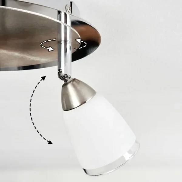 hofstein Plafonnier Holualoa LED Nickel mat, 3 lumières* Lampes En Verre