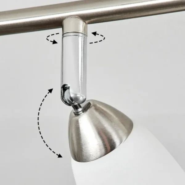 hofstein Plafonnier Holualoa LED Nickel mat, 4 lumières* Lampes En Verre