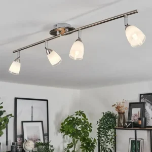 hofstein Plafonnier Holualoa LED Nickel mat, 4 lumières* Lampes En Verre