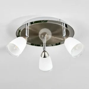 hofstein Plafonnier Holualoa LED Nickel mat, 3 lumières* Lampes En Verre